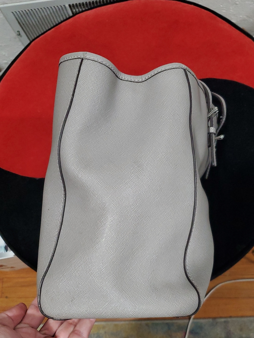 Michael Kors Jet Set Travel Medium Carryall Tote In Grey/Silver Saffiano Leather - Picture 9 of 16